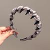 New Elegant Design Solid Color Hair Hoop Tie Korean Satin Wide Hairband Headbands For Women Hair Accessories Headdress Gifts