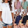 Diyun Women's European & American Short Sleeve Casual Solid Color Hollow T-shirt, 2024 Spring/Summer Collection