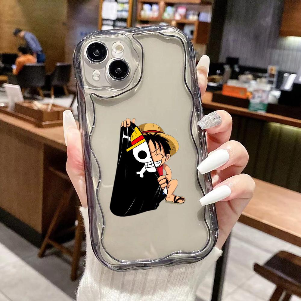 Carcasă de telefon LZ28 One Piece Luffy Gear 5, transparentă, cu valuri moi, pentru iPhone 15, 13 Pro Max, 12 mini, 14, 8 Plus, XS Max, XR, 6, protecție spate