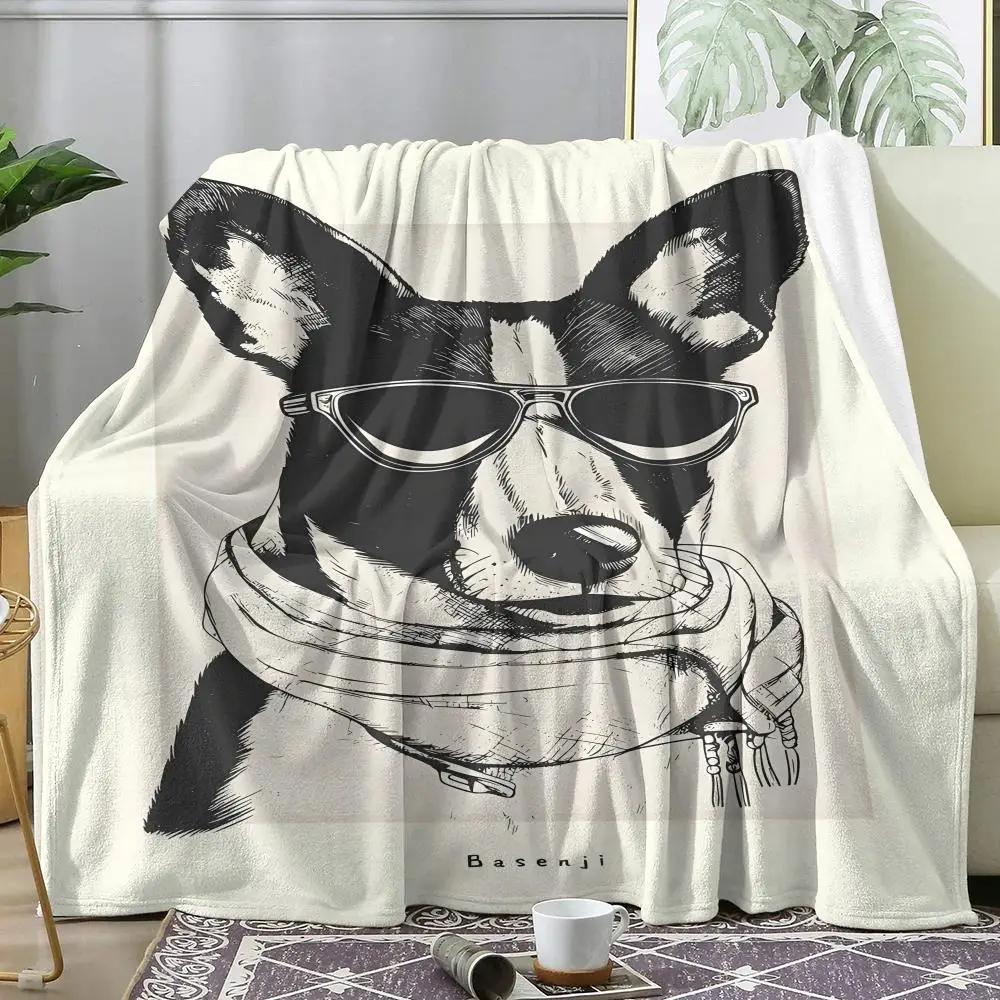Portrait of a Puppy Throw Soft Flannel Throw Summer AC Blanket Lightweight Cool Nap Blanket for Sofa Bed Couch Travel