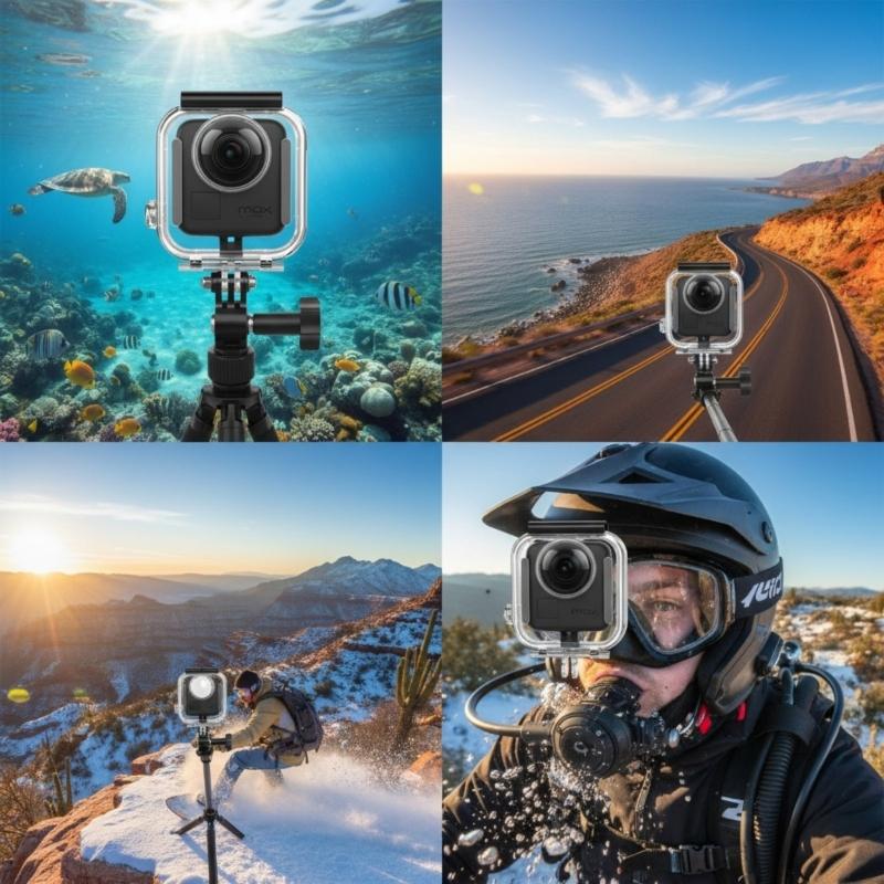 Transparent Protective Cover For Max2 Cameras High Strength Waterproof Diving Case Quick Release Lock Enhances Stability