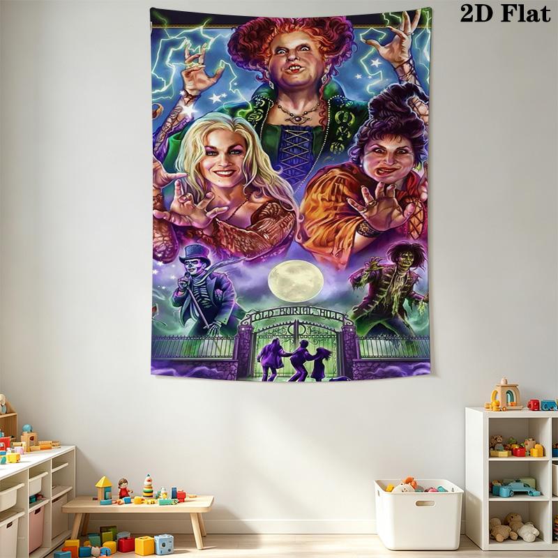 Hocus Pocus Spellbook Tapestry Wallmounted Fashion Print Homestay Soft Decoration Tapestry Wall Decoration Wall Covering Decoration