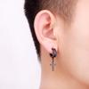 Goth Zircon Crystal Cross Drop Dangle Earring for Women Men Luxury Gold Silver Hoop Earrings Fashion Punk Jewelry