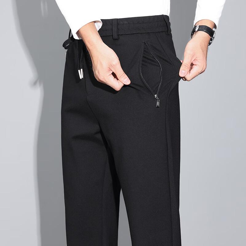 Men's Thickened Four-Way Stretch Straight Leg Casual Pants