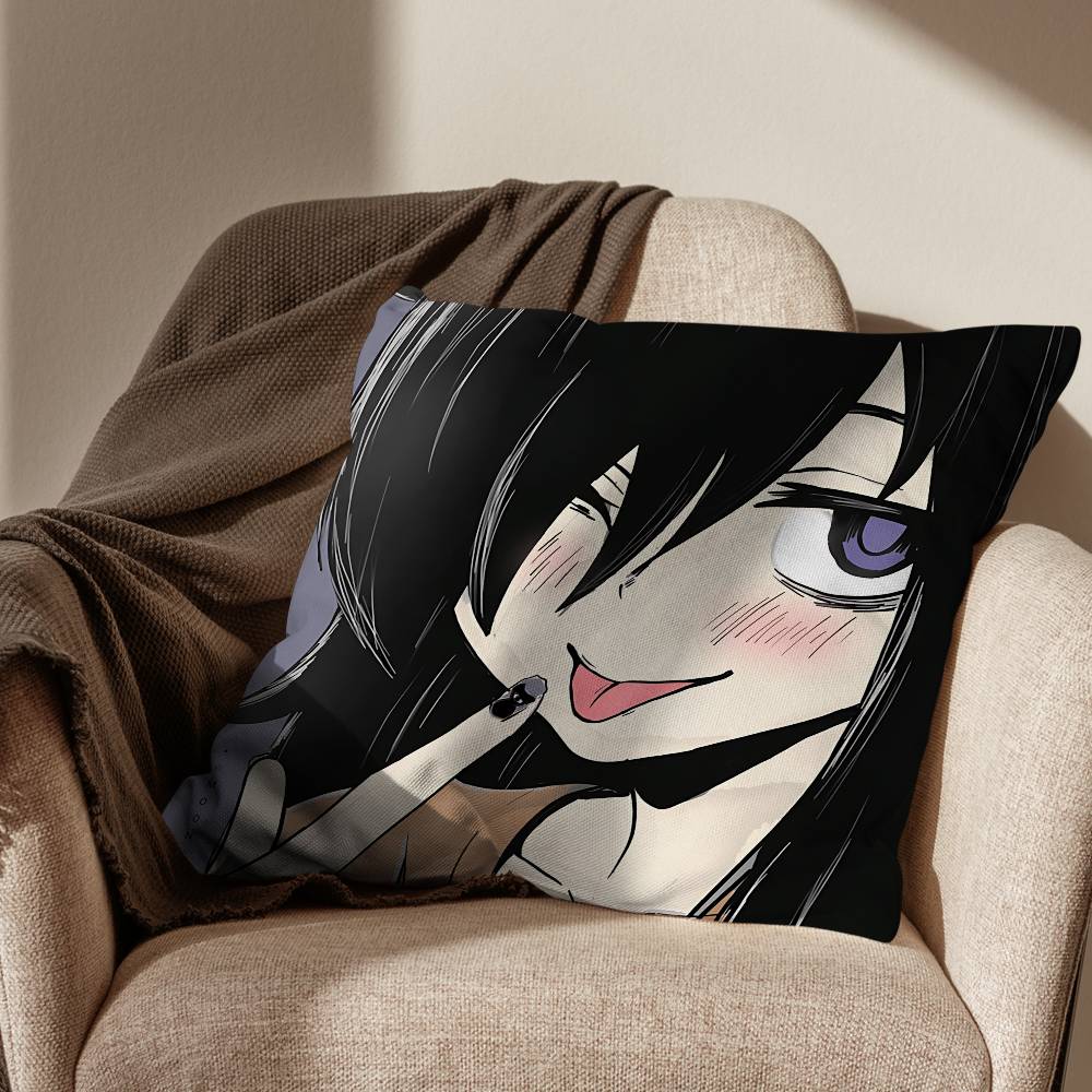 Watamote cute Tomoko Kuroki Pillow Case Office Cushions Suitable For Sofa Car Bedroom Decorative Cushion Cover