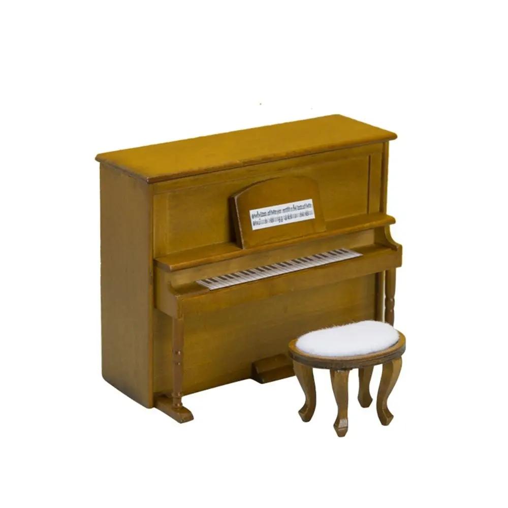 Playing House Dollhouse Musical Instruments 1/12 Doll Piano Craft Wood Multicolor Miniature Pianoforte Doll Accessories