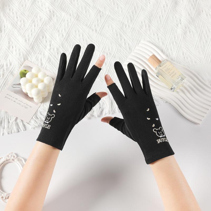 Sunscreen Gloves, Women's Summer Driving, Electric Car Riding, Non-slip and UV Protection, Thin Cute Summer Gloves