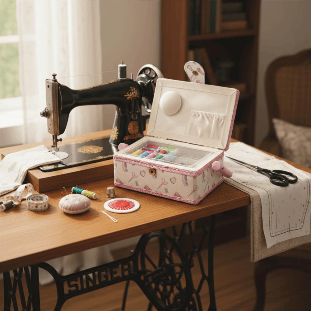 Print Design Sewing Basket Mending Storage Sewing Kit Tools Sewing Organizer Box Household Storage