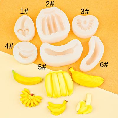 Frucht Silikonform 3D Banane Ananas Mango Zitrone Kuchen Dekoration Mousse Schokolade Fondant Süßigkeit Dessert Backseife Form
