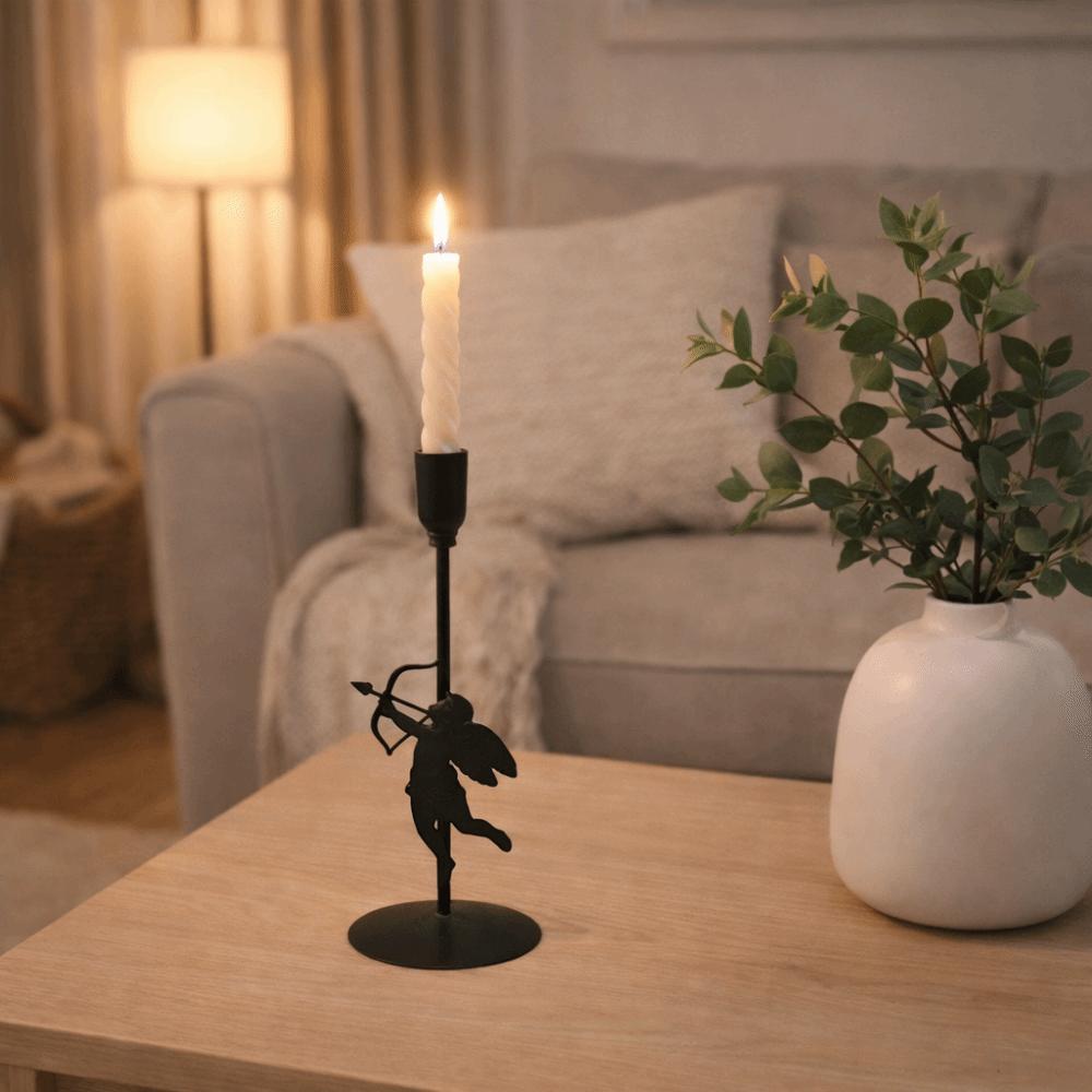 European Style Iron Art Candlestick High Foot Metal Candle Stand Cupid Candle Holder Anniversary