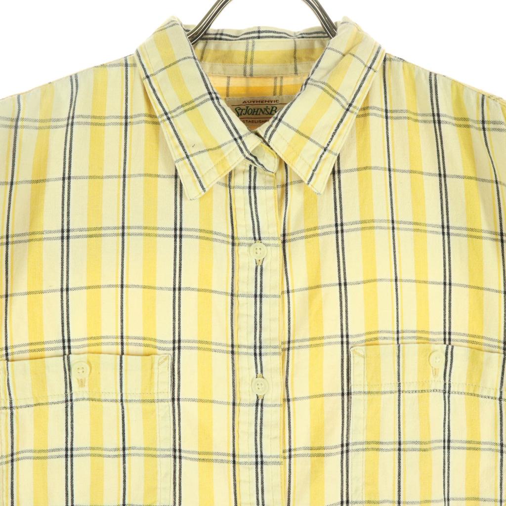 Beauty Products STJOHN’sBAY 90s Old Check Pattern Short Sleeve Cotton Shirt Women Used