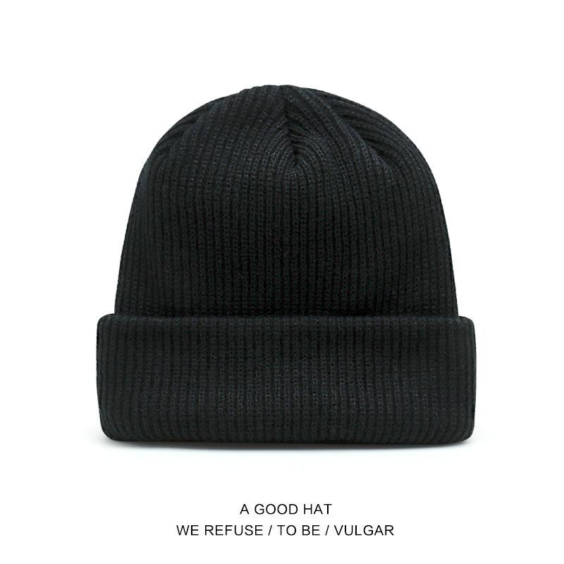 Unisex Hip-Hop Trendy Beanie: Warm Knitted Hat with Logo Embroidery for Autumn and Winter