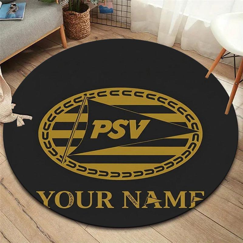 Philips Sport Vereniging Custom Name Round Area Rug,Carpet Rug for Living Room Bedroom Sofa Playroom Decor,Non-slip Floor Mat