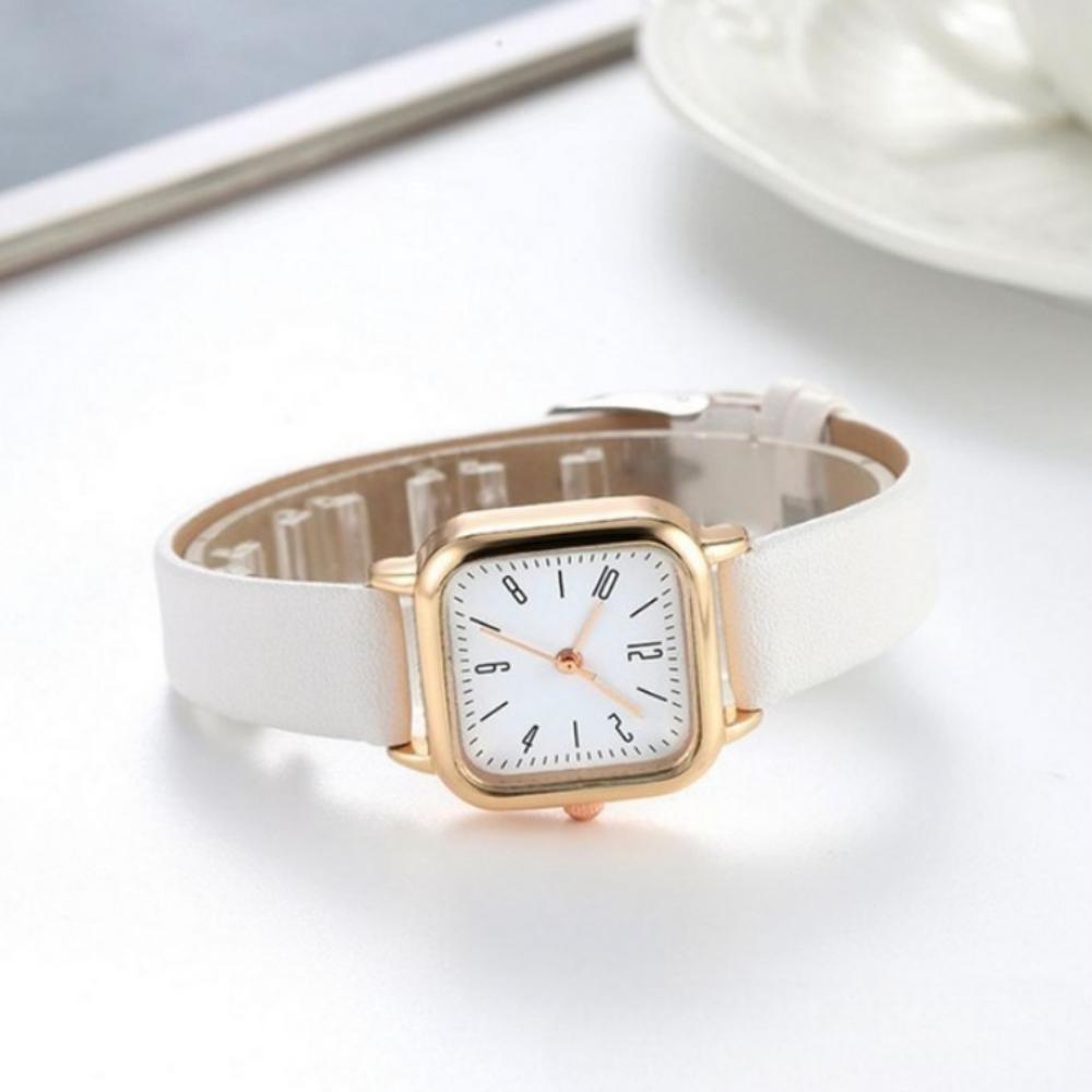 Lasmall Women's Leather Wristwatch: Simple, Daily Use Women's Watch Brown Color + Case Included