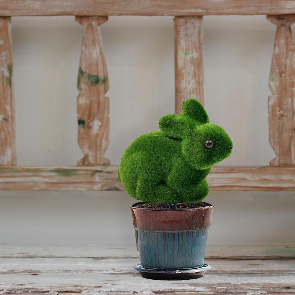 Kaninchenförmige Pflanzen, künstliche Grünpflanzen, geeignet als Osterdekoration für die Veranda im Innen- und Außenbereich.