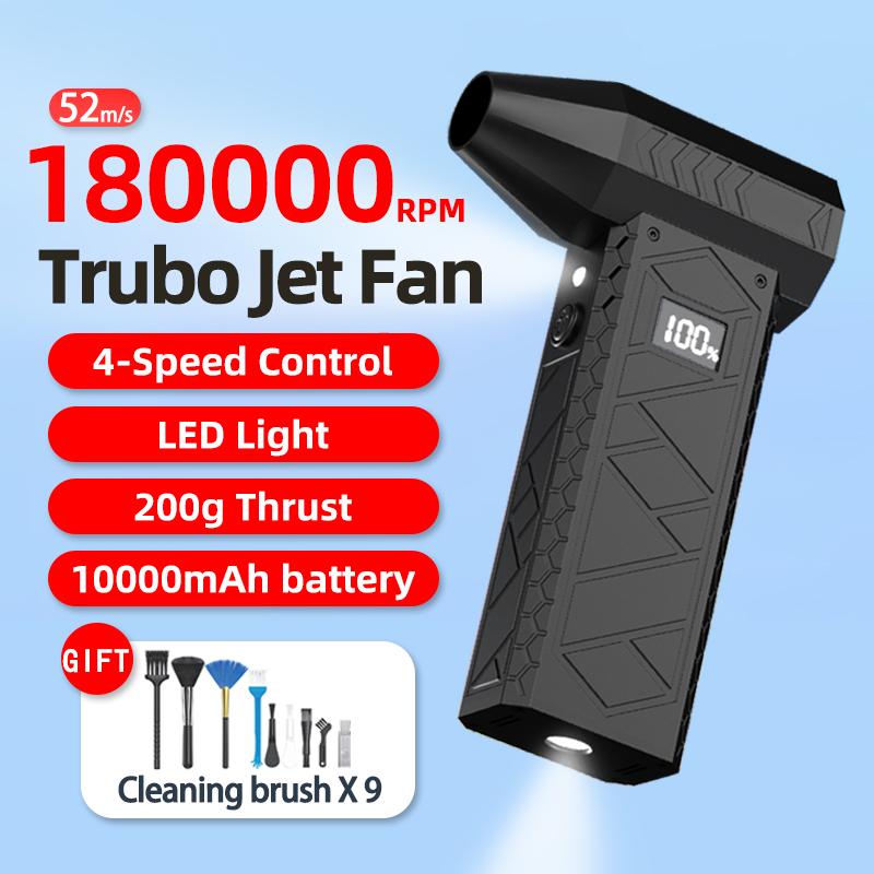 2026 Nuovo Mini Soffiatore d'Aria da 180000 Giri/min Portatile Elettrico Turbo Ventola a Getto Motore Brushless Soffiatore Violento Velocità del Vento 52m/s Ventilatore Industriale per Condotti