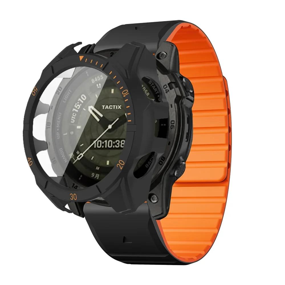 

Ремінець+Чохол Для Garmin Fenix 8 47 51мм Захисне Скло Магнітний Силіконовий Ремінець Швидкознімний Браслет Захисник Fenix8 Аксесуари Fenix 8 47mm-Solar