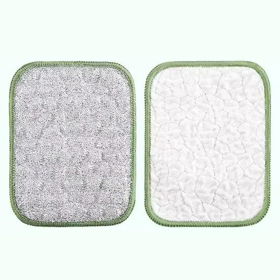 1/2/5/10Pcs Wood Fiber Dishwashing Cloth Double-Sided Cleaning Cloth with Silver Silk Fabric Reusable Kitchen Towel