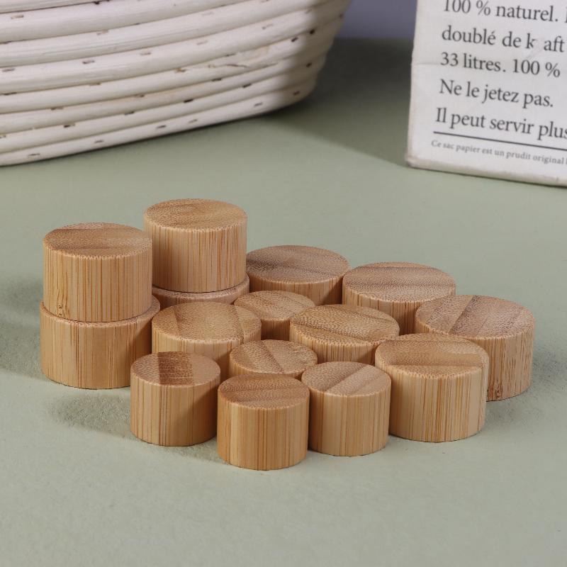 1/5 Pcs Eco-Friendly Screw Bamboo Bottle Caps With Reducer Replace Empty Bottle Caps With Drop Plug Real Bamboo Cover Screw Cap