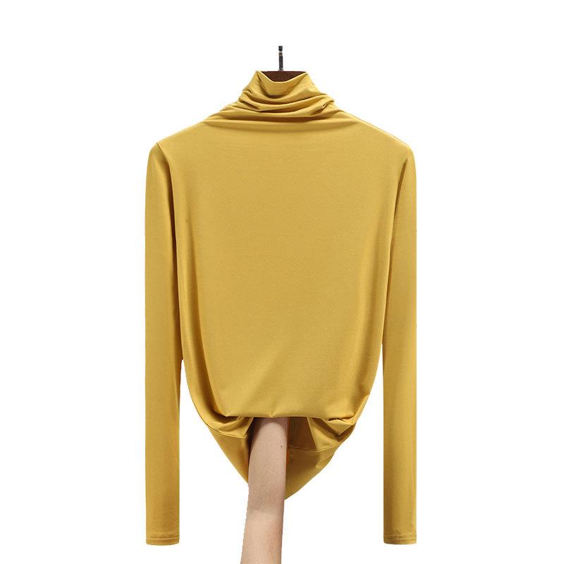 Autumn and Winter Long-sleeved Women's Solid Color Bottoming Shirt Slim Half Turtleneck