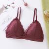 Lace French Triangle Cup Wirefree Bra for Big Busts - V-Neck, Thin Back, Smoothing Minimizer.