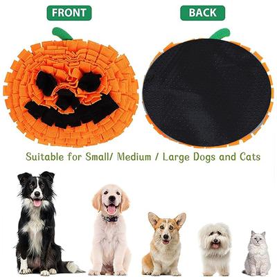 Halloween Snuffle Blanket Pet Interactive Mat Pumpkin Nosework for Cat Dog Feeding Mat Treat Dispenser Natural Foraging Pet Toys