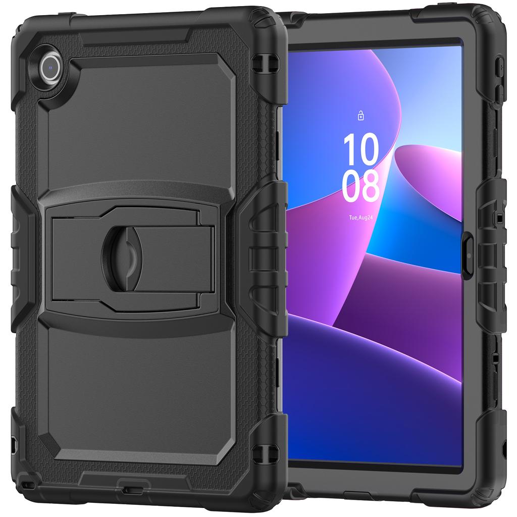 Kickstand Rugged Case for Lenovo Tab 10.1" 2025 K10C TB311XU TB311FU Heavy Duty Cover 3-Layers Protection Shockproof PC-Silicone