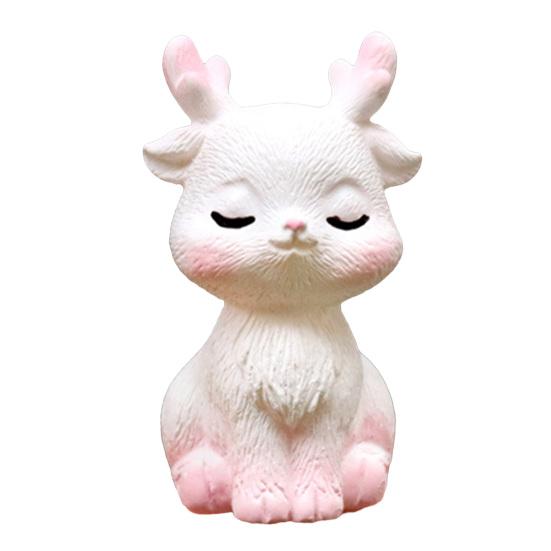 Miniature Deer Figurines Tiny Cartoon Resin Forest Animal Figures for Crafts Fairy Garden Accessories Cake Toppers