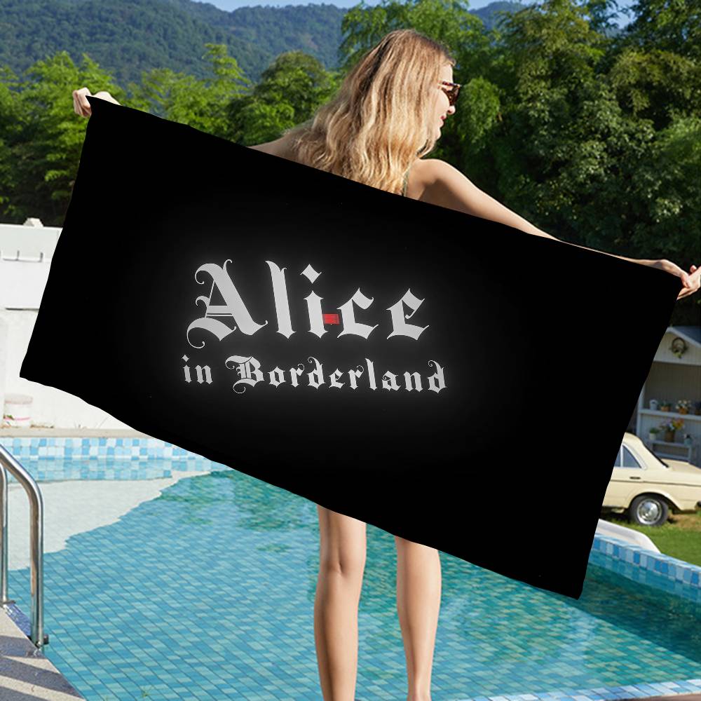A-Alice In B-Borderland Anime Beach Swimming Towel Soft Absorbent Washcloth Children's Gifts for Kids Travel Camping Gym