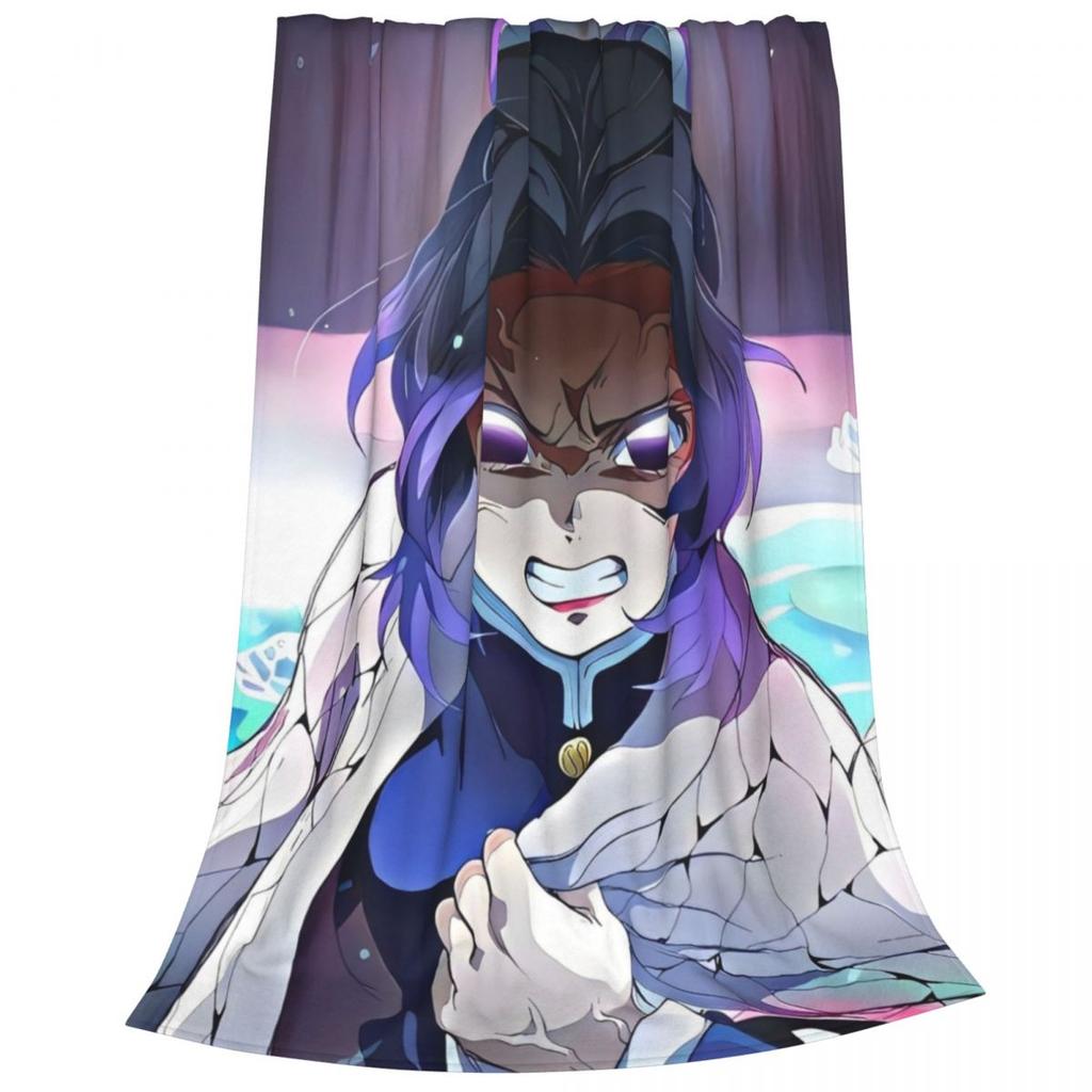 Insect Hashira Shinobu Kocho Blanket Flannel Anime Demon Slayer Ultra-Soft Throw Blankets for Bed Bed Rug