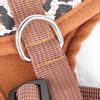 Pet Dog Chest Harness Adjustable Canvas Leopard Print Size S No-Choke Design Comfortable Padded Neck Control Harness for Walking
