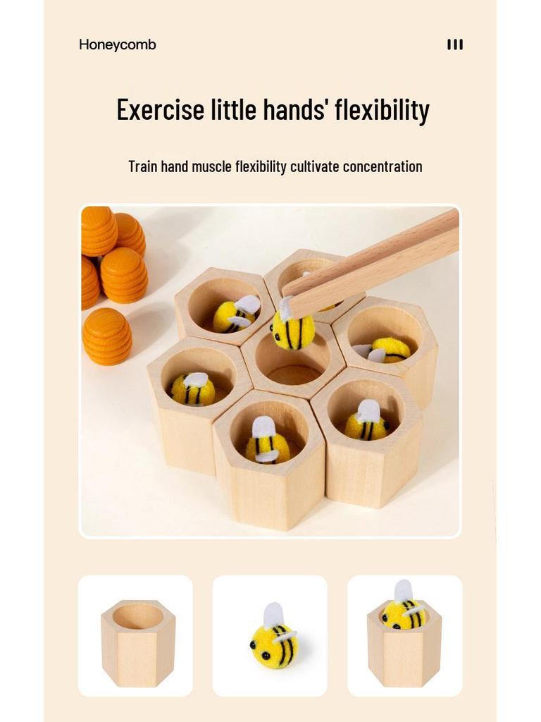 Puzzle cu mărgeluțe pentru copii: Jucărie de rol Micul Albinuță pentru antrenarea concentrării