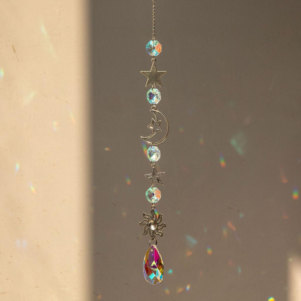 Colorful Suncatcher Crystal Wind Chimes Sun Catcher Light Catching Pendant Home Bedroom Balcony Window Garden Hanging Decoration