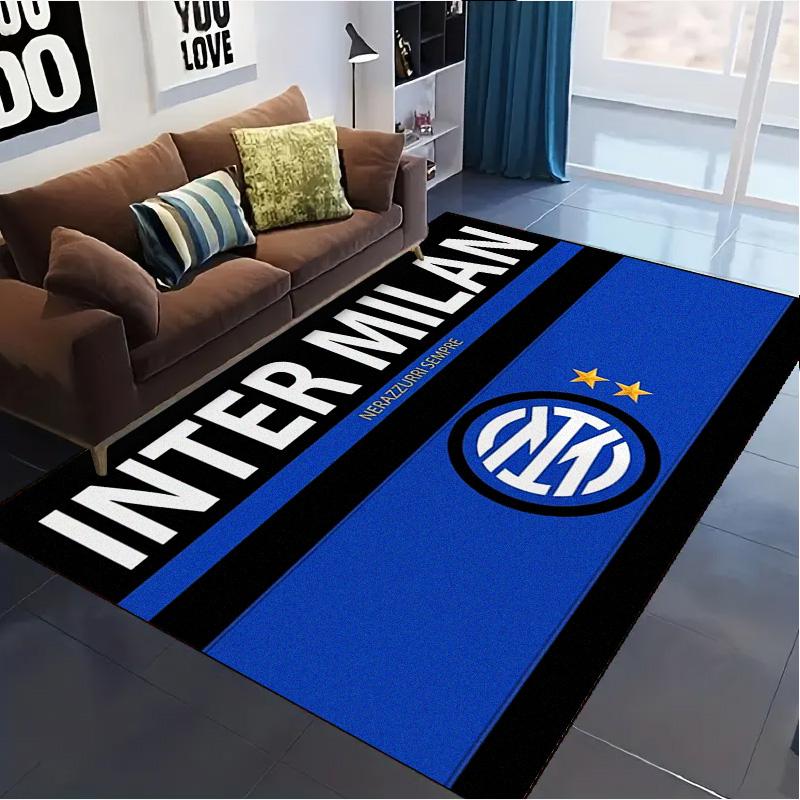 Tappeto Tappeto Inter Milan per Soggiorno Camera da Letto Casa Decorazione Divano, Tappetino Antiscivolo per Giochi Bambini
