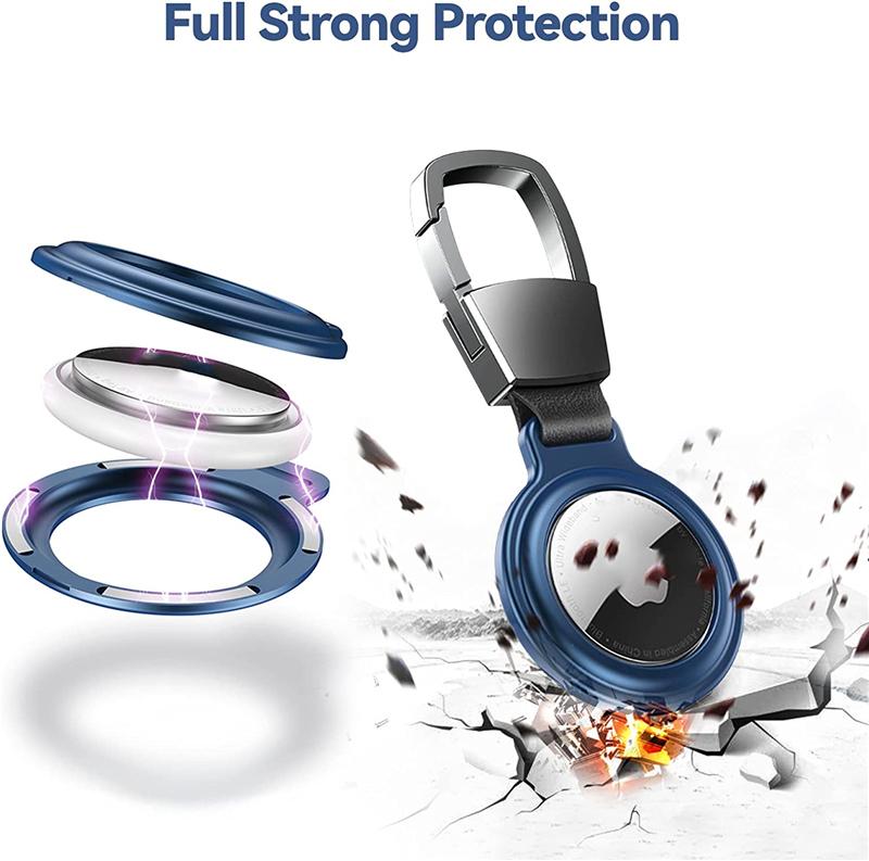Metal Magnetic Adsorption Shockproof Case For Apple Airtag Locator Protective Sleeve Case For Air Tags Keychain Protector Bumper