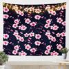 Floral Cherry Blossom Tapestry, Pink Sakura Branches Print Wall Hanging for Dorm Room, Living Room and Wedding Party Decor