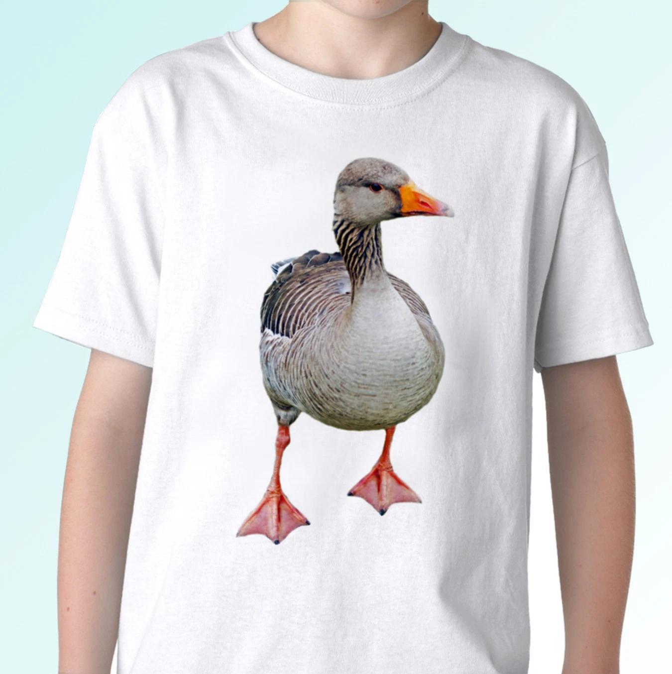 

Goose white kids boys T-Shirt animal tee top bird design - s s kids baby sizes 100