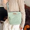 2026 New Trendy Women's Solid Color Corduroy Shoulder/Crossbody Bag - Small Square Design