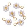 5pcs/Lot Crystal Small Flower Bead Pendant with Stainless Steel Connector for Earrings Necklace Pendant DIY Jewelry Making
