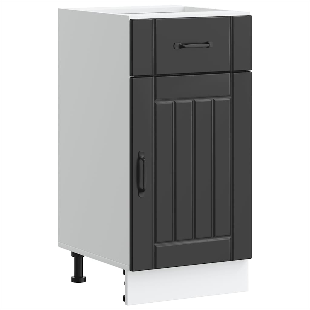 Kitchen Base Cabinet „Lucca” Black Glued Wood