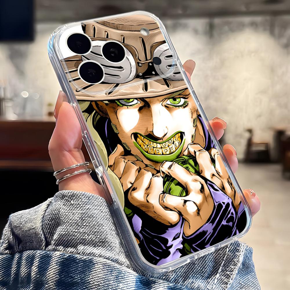 Anime JoJo Bizarre Adventure Phone Case For IPhone 17 16 Pro Max 15 14 13 11 12 Mini Xs X Xr 7 8 Plus Se Transparent Cover