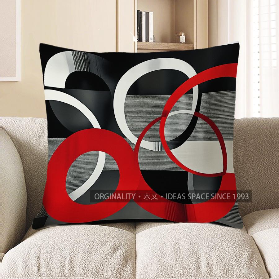 Home Decor Modern Abstract Geometric Pattern Pillow Cover Pattern Cushion Cover Suitable For Sofa Bedroom Car Pillow Cover