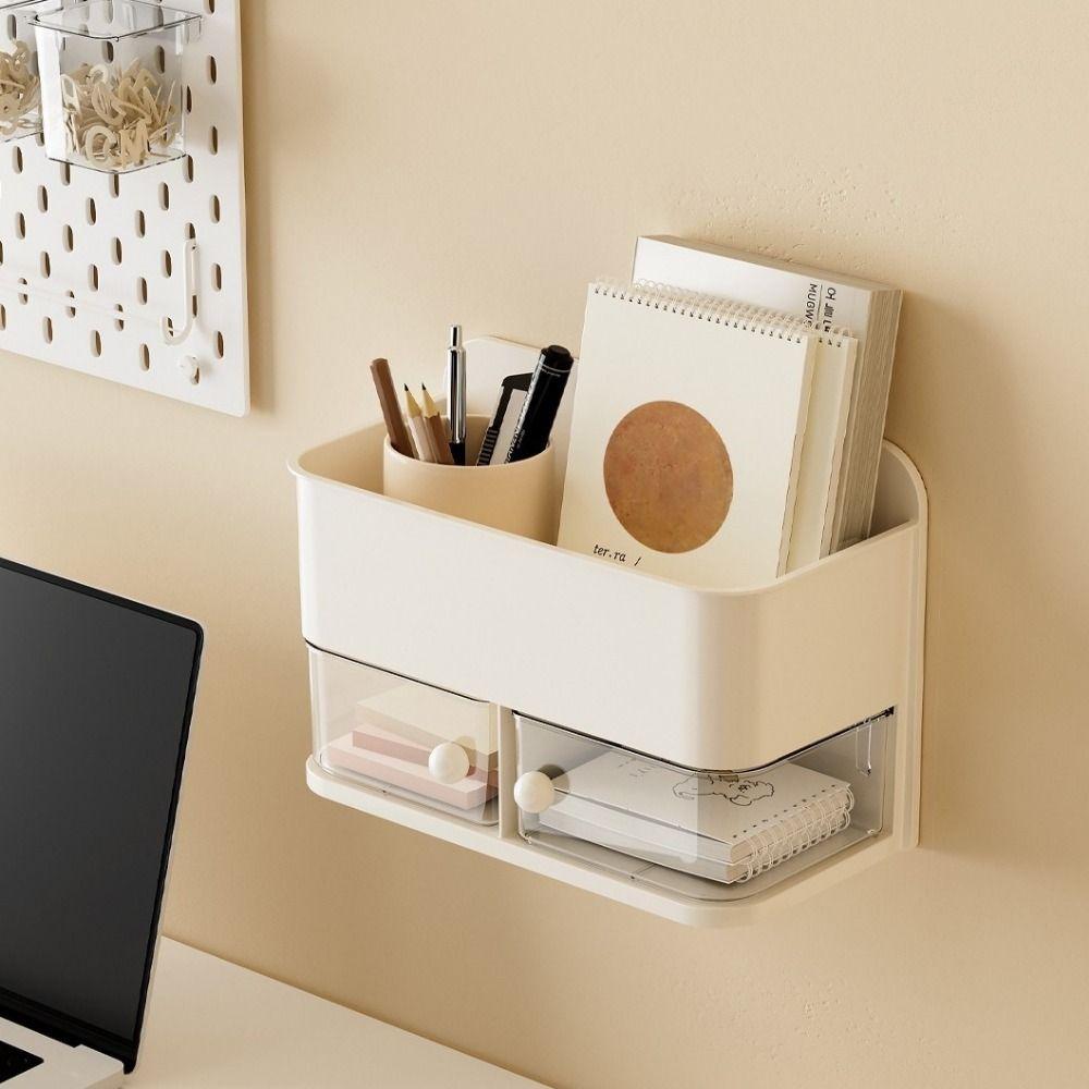 Space Saving Rotatable Wall Mounted Storage Box Large Capacity Condiment Storage Box Bathroom