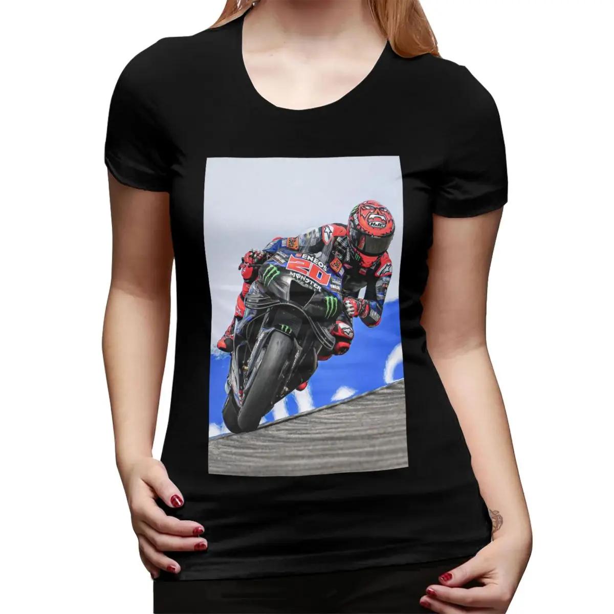 

Fabio Quartararo French Motorcycle Racer TShirt for Women Crew Neck Streetwear T Shirts Womens Tees Short Summer Clothes Tops 4XL
