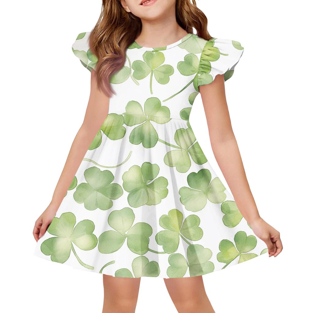 Letnia Sukienka Księżniczki dla Dziewczynek - Sukienka T-shirtowa o Kroju A. dzień Patryka