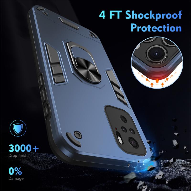 For Xiaomi Redmi Note 10 10S 4G Case Lens Protect Shockproof Armor Funda For Redmi Note10 Pro Max 10C Magnetic Holder Ring Cover