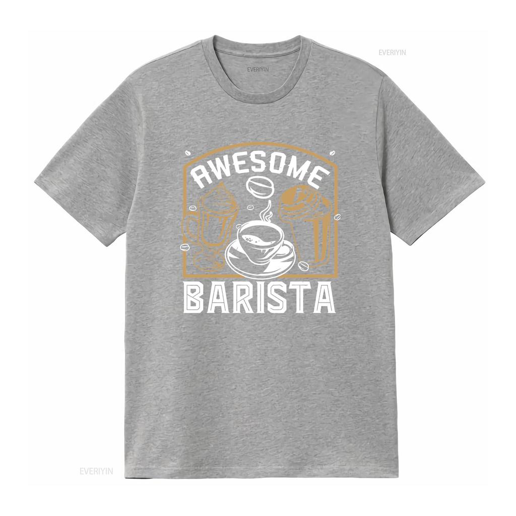 Barista T Shirt Fun for Vintage Washed Streetwear Breathable Unisex Stretched Fashion Slightly Versatile Soft Homme Casual