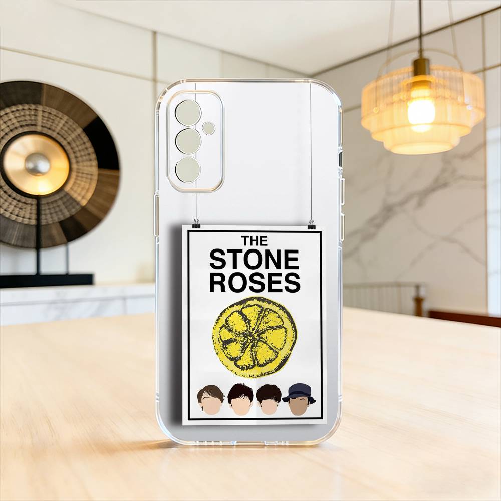 

The S-Stone R-Roses Band Phone Case For SamsungA10,12,20,21S,30,31,40,50,51,52,70,71 Transparent Cover Samsung a12