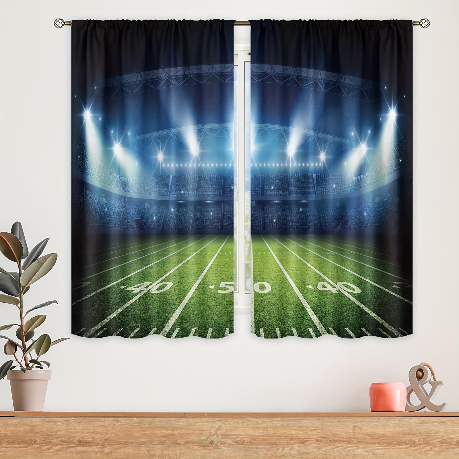 

American Rugby Football Basketball Spaorts Boy Kid s Window Curtains Blinds for Living Room Bedroom Kitchen Door Home Decor 2Pcs W50 X H130(CM)X2&Grommet Top