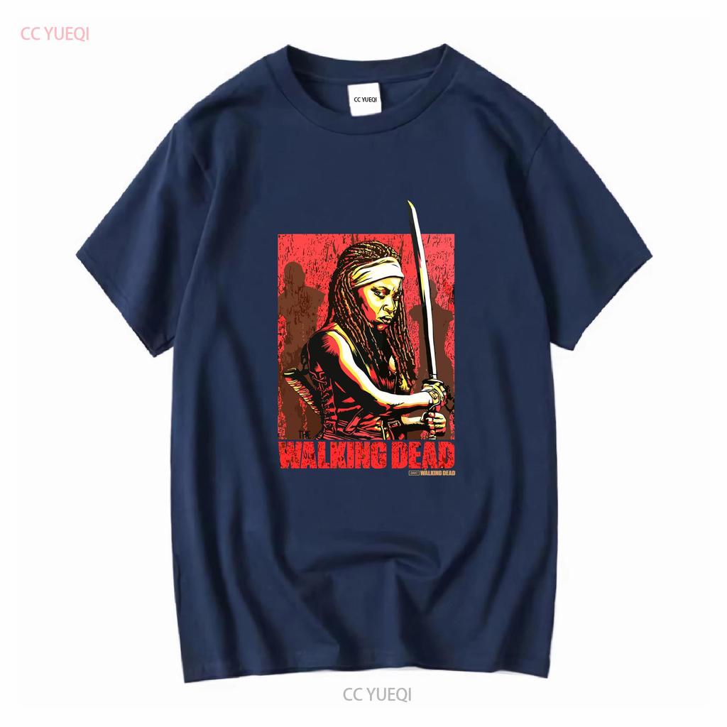 Walking dead Michonne pánské černé tričko velikost XL vintage Vyprané Lehce měkké Ležérní designové oblečení Prodyšné Univerzální